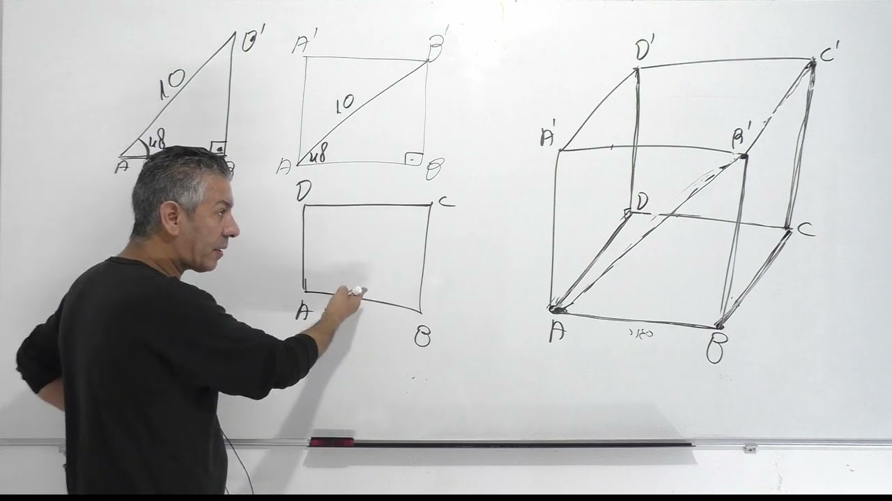 קורס טריגונומטריה במרחב 4 יחידות-שיעור 4-תיבה שבסיסה ריבוע.נפח תיבה.
