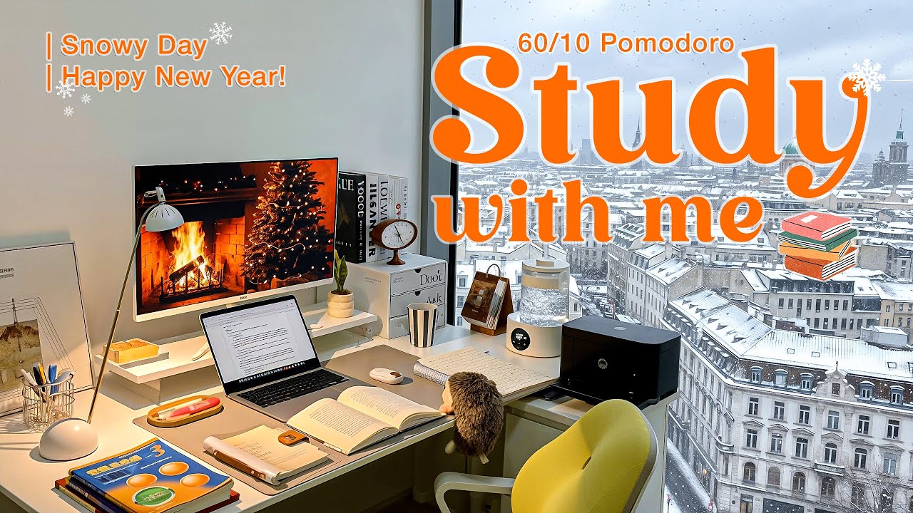 🎄4.5-HOUR STUDY WITH ME TO START 2026 🎹 Calm Piano❄️ Nature Sounds | 60/10 Pomodoro