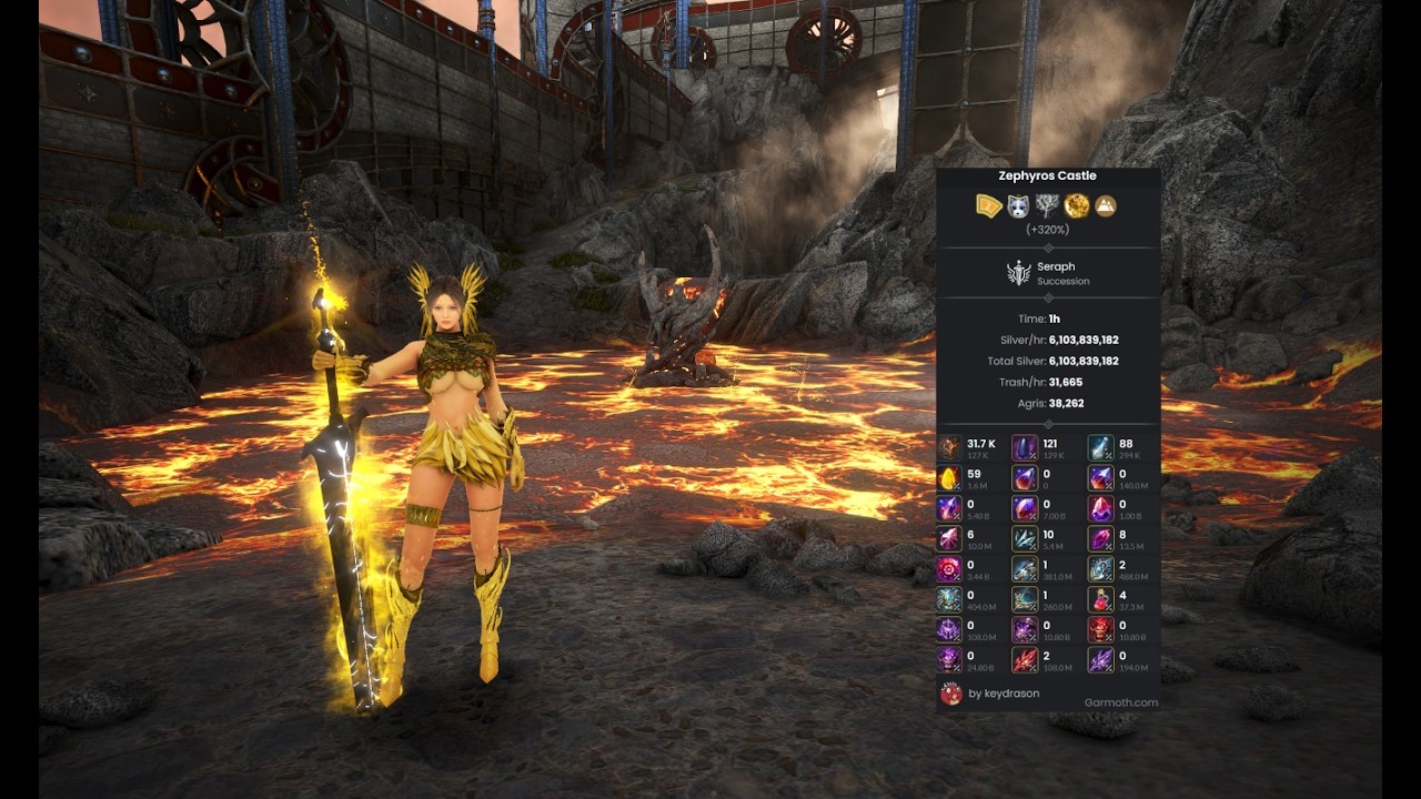 BDO | Zephyros Castle | Seraph - Lvl2 + Agris 31.6k+ TL/hr