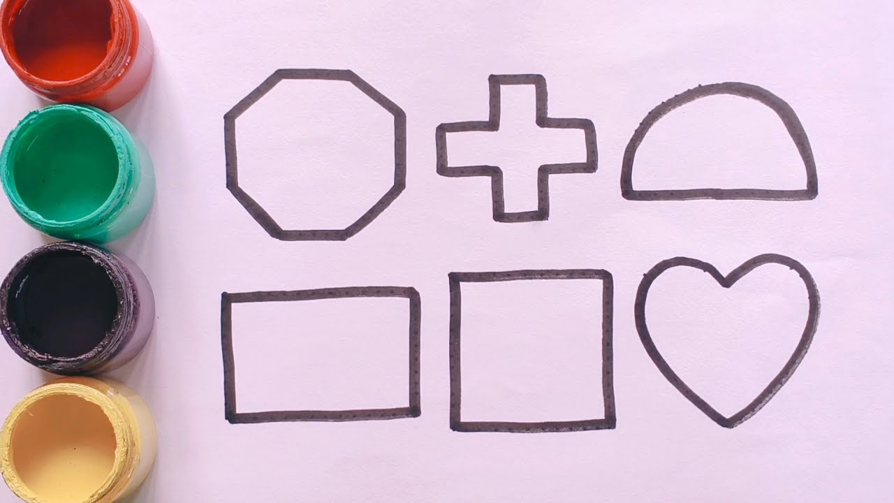 2d Shapes drawing activity learning video | Learn colors name with shapes drawing, part- 164