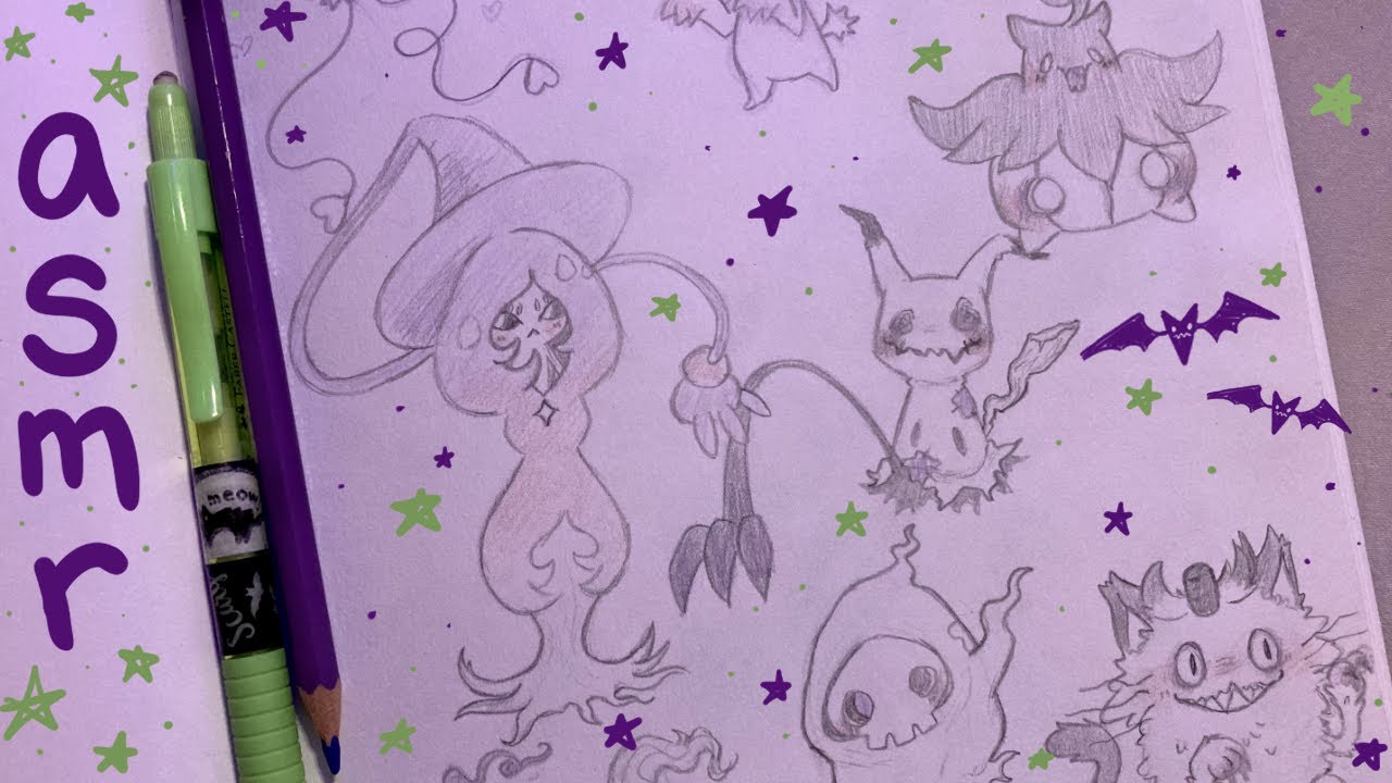 ASMR Sketching Spooky Pokémon