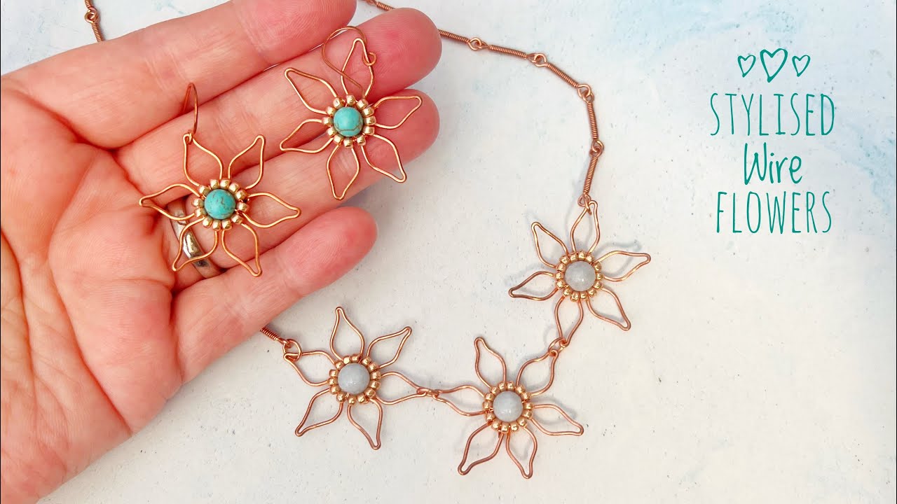 DIY Wire Flower Earrings - FULL TUTORIAL (Step By Step)