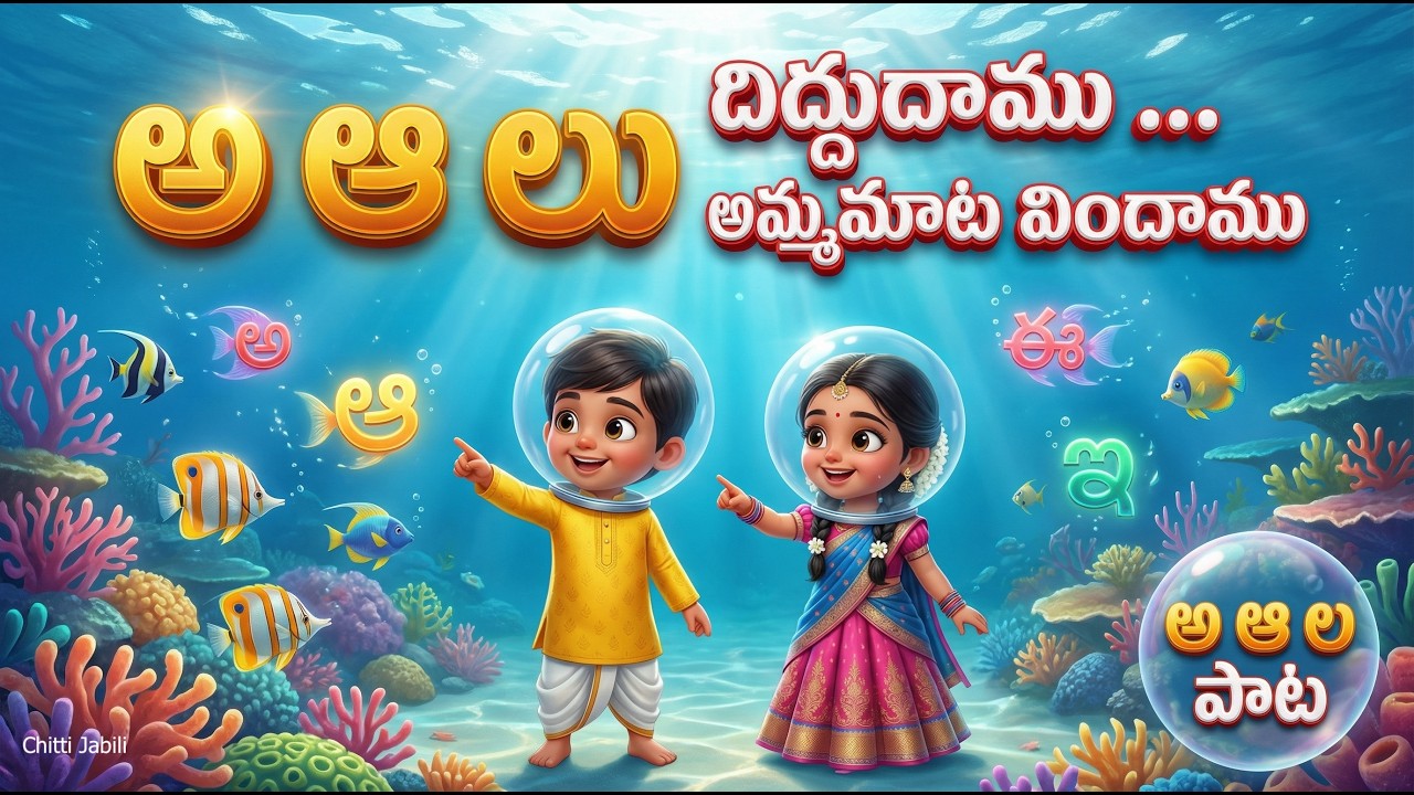 అ ఆ లు దిద్దుదాము అమ్మమాట విందాము - అ ఆ ల పాట | Telugu Vowels Song | Chitti Jabili 3D Animation