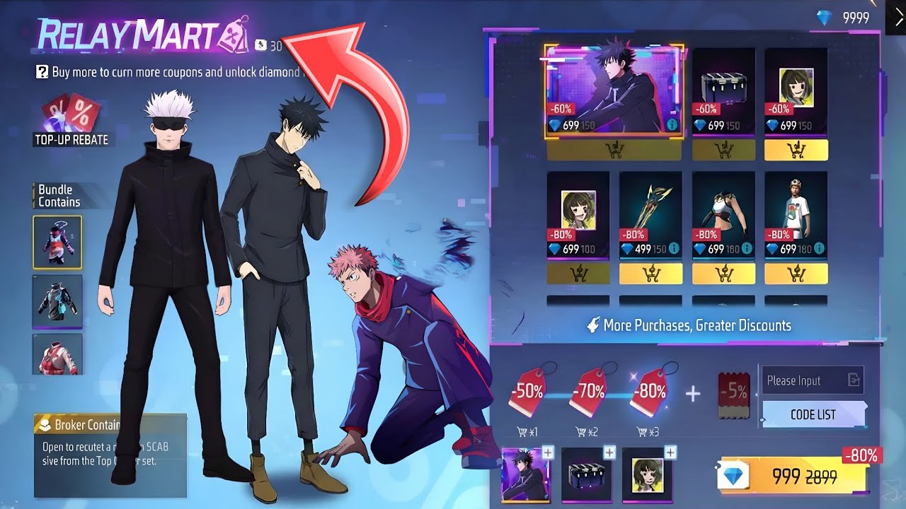 RELAY MART DISCOUNT CONFIRMED 🤯🥳 GOJO ASCENSION, FIST ROYALE & ARRIVAL ANIMATION FADED WHEEL 