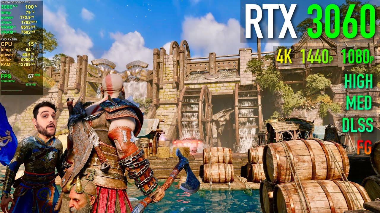 RTX 3060 - God of War Ragnarök - High, Medium / DLSS / FG / 3 resolutions!