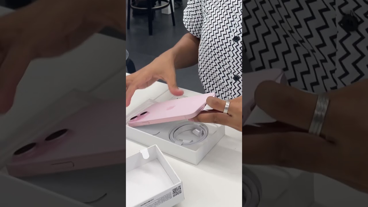 The iPhone 15 plus pink unboxing #trending #vlog #unboxing #iphone #aesthetic