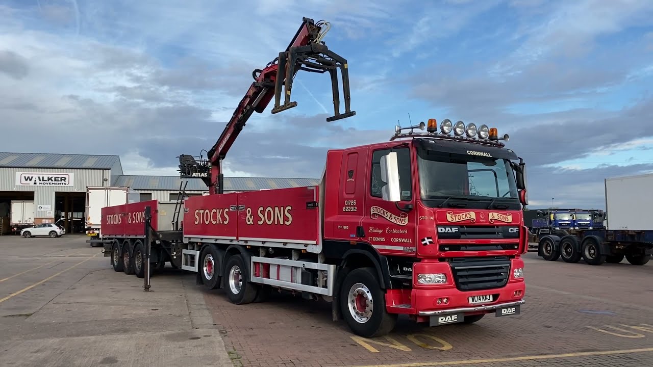 New In Stocklist For Sale: DAF CF85 510 EURO 5 SPACE CAB 6X2 BRICK GRAB DRAWBAR OUTFIT-2014-WL14 KNJ