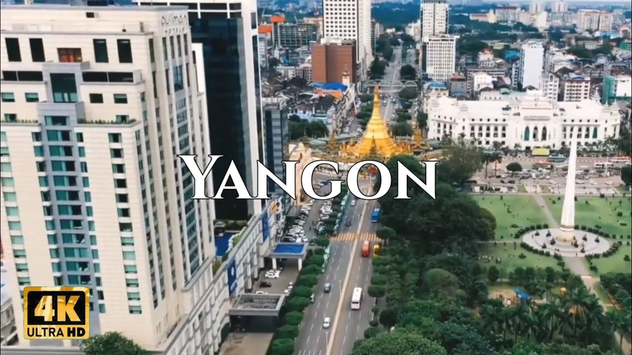 Yangon, City in Myanmar 🇲🇲 By Drone #yangon #myanmar #asia
