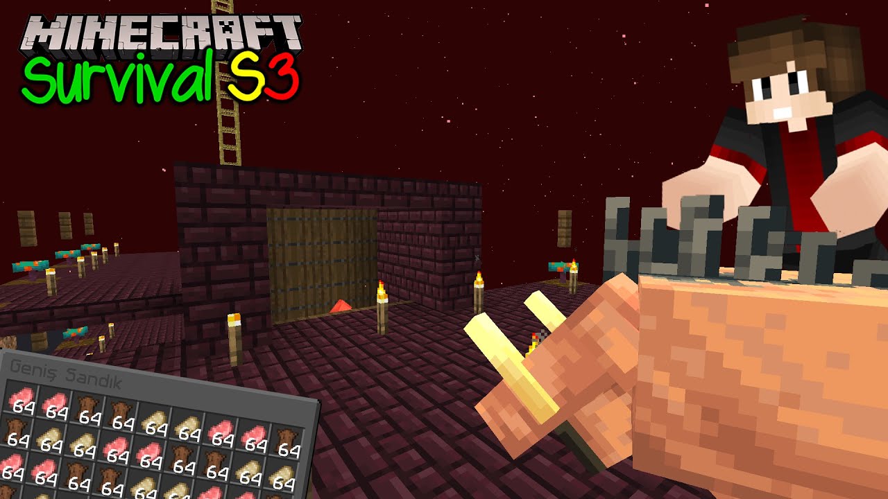 SINIRSIZ Et ve Deri Farmı !! (HOGLİN FARMI) / Minecraft Survival S3 B8
