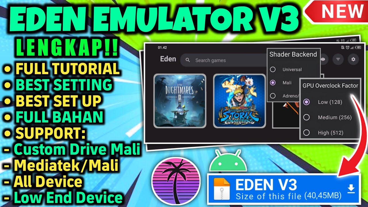 🔥WAJIB COBA!! EDEN V3[30+FPS] | SET UP TERBAIK UNTUK ANDROID LOW END | Eden Emulator