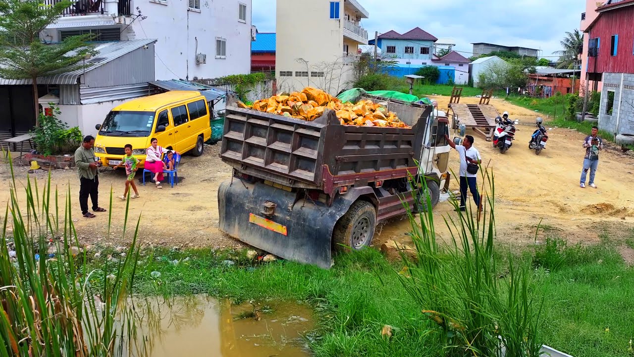 incredible landfill complete project building house , truck transport soil , bulldozer push soil