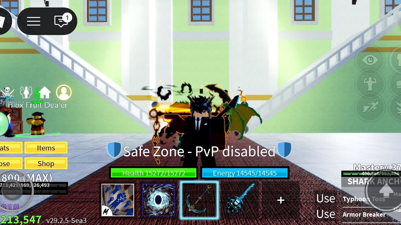 Bounty hunting || Destroying Dragon with Portal || in bloxfruits Mobile 📲