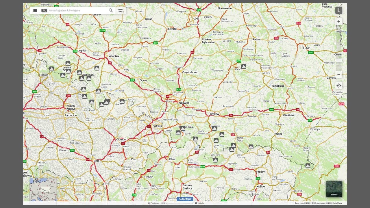 Korona G&oacute;r Polski na mapie Targeo