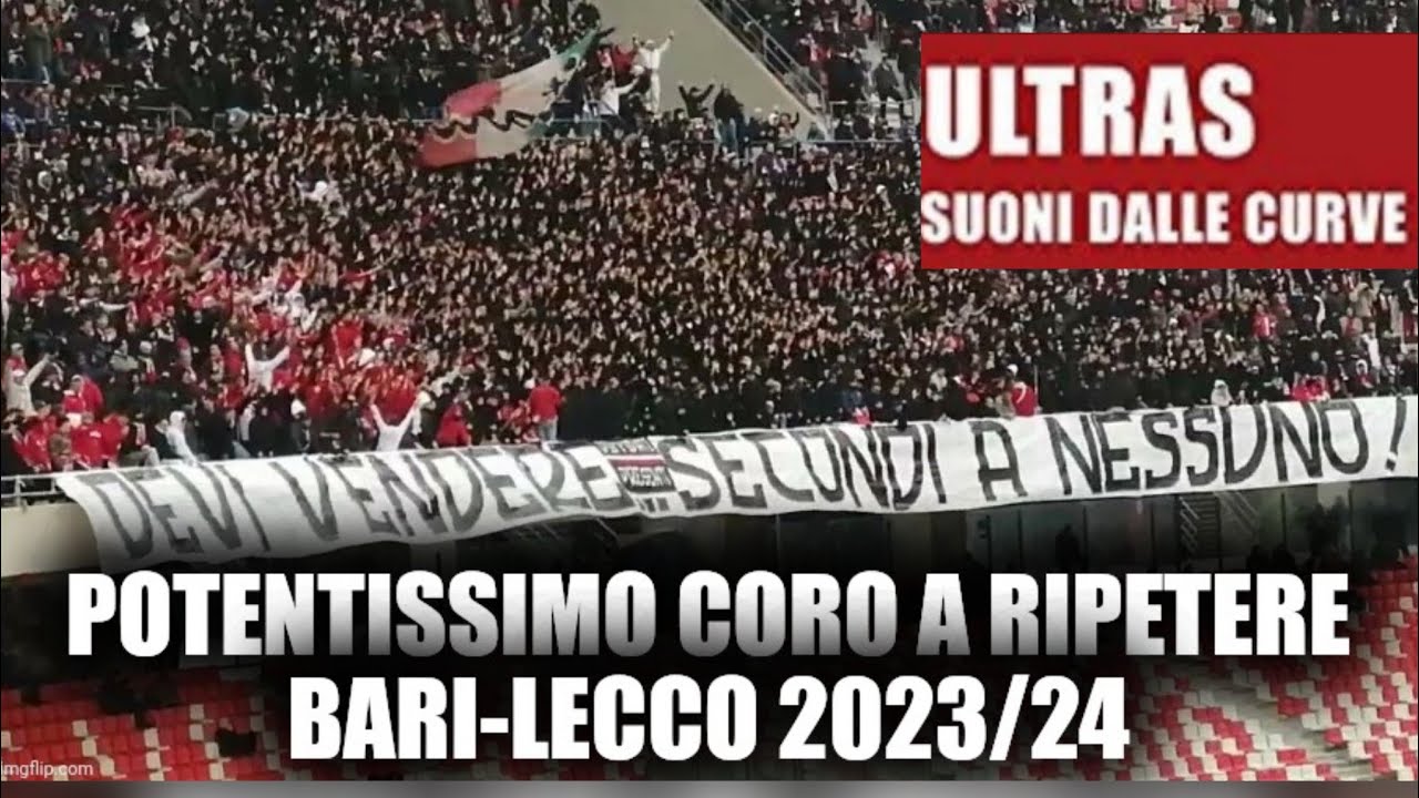 Bari-Lecco, Serie B [10/02/2024] POTENTISSIMO CORO A RIPETERE CURVA NORD AD INIZIO PARTITA