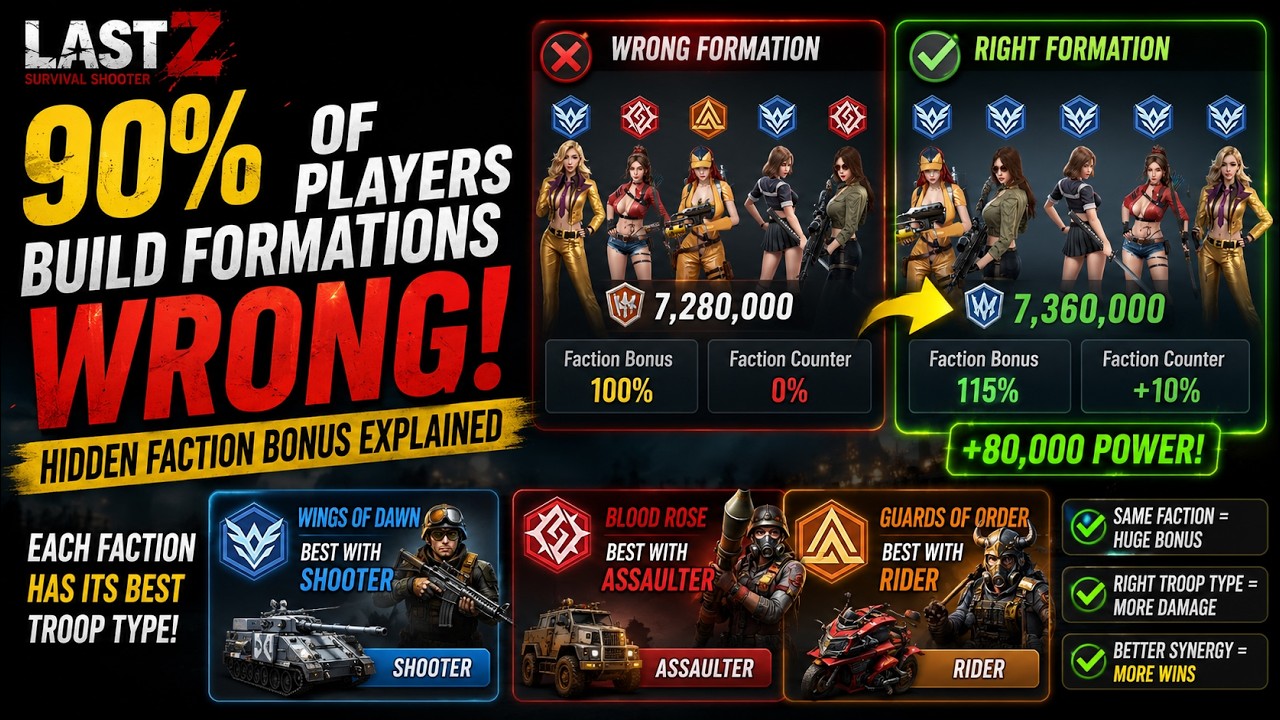 90% of Players Build Formations WRONG! Hidden Faction Bonus Explained | Last Z Survival Shooter