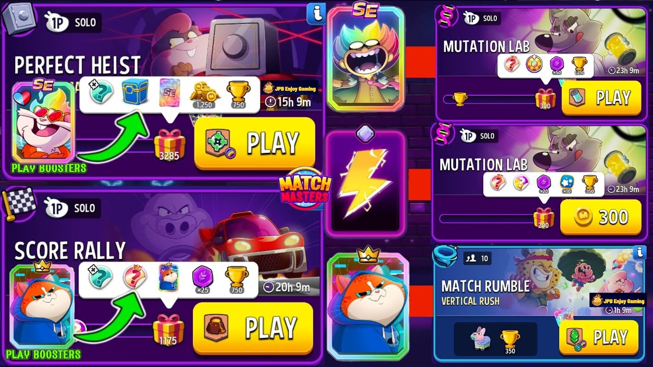 (4 Solo+1 Match Rumble) Square Matches+Rainbow/ The Floor Is Lava/ Mutation Lab 300 +200 DNA 🧬