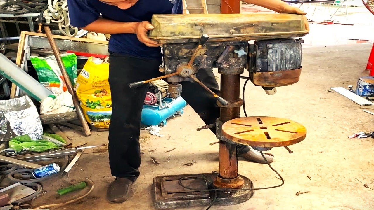 From Junk to Masterpiece // Restoring a Rusty, Worn Out Drill Press!
