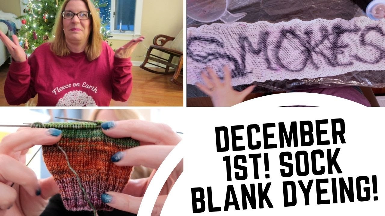 Happy Merry Vlogmas!! Dyeing a Wool Sock Blank for my Smokeshow of a Husband! Acid Dyeing 12/1/21