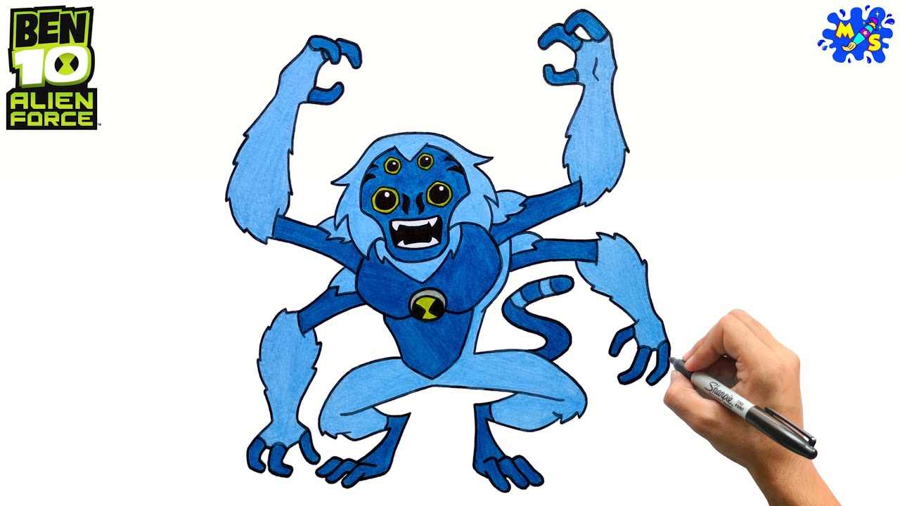 Ben 10 Drawing || How to Draw Spider-Monkey from Ben 10 Alien Force