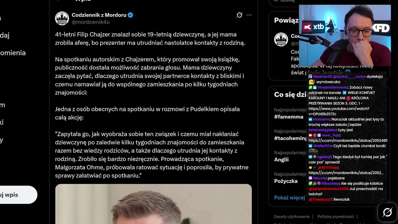 CHAJZER W ZWIĄZKU Z 19-LATKĄ ➡️ FUSIALKA vs. FAGATA ➡️ KR&Oacute;LOWA PRZETRWANIA !xtb !kfd #reklama