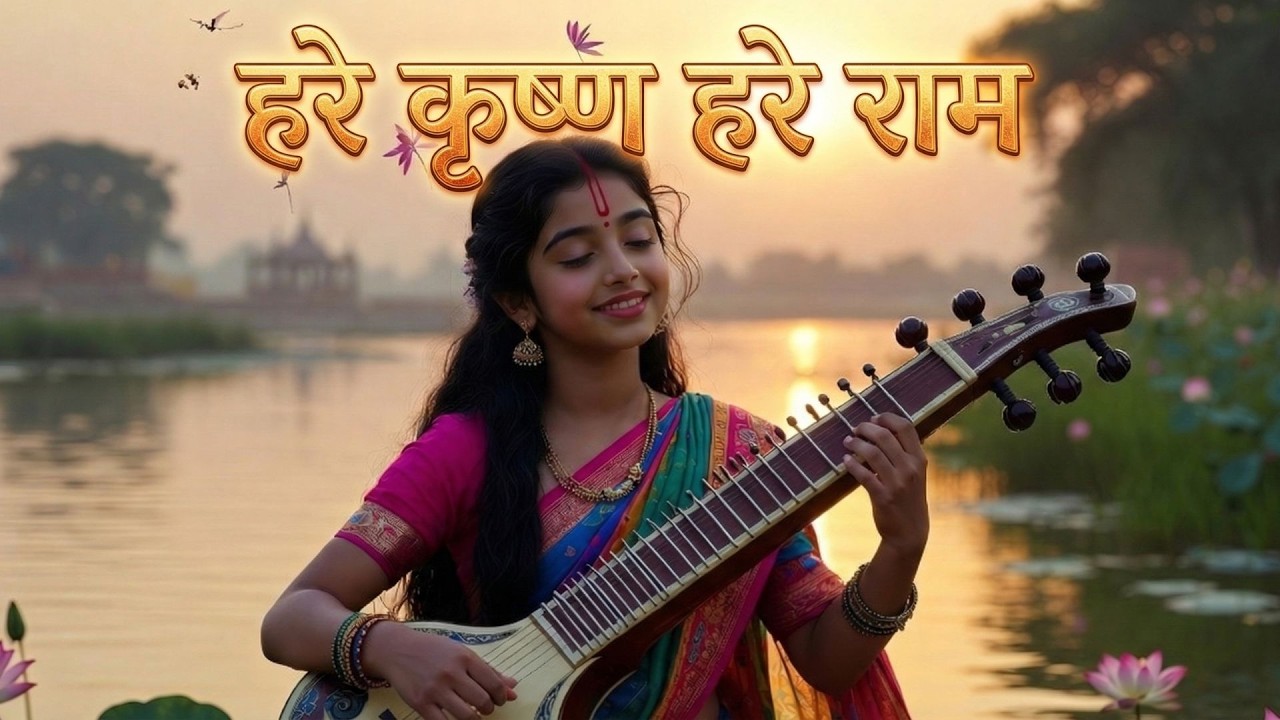 हरे कृष्ण हरे राम मंत्र | मधुर वीणा धुन में दिव्य भक्ति संगीत