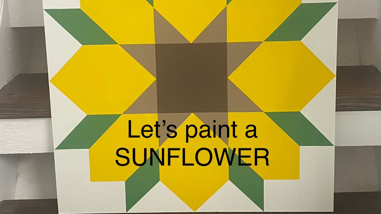 Barn Quilt:  How to Draw a Sunflower #FREE Pattern Video #63