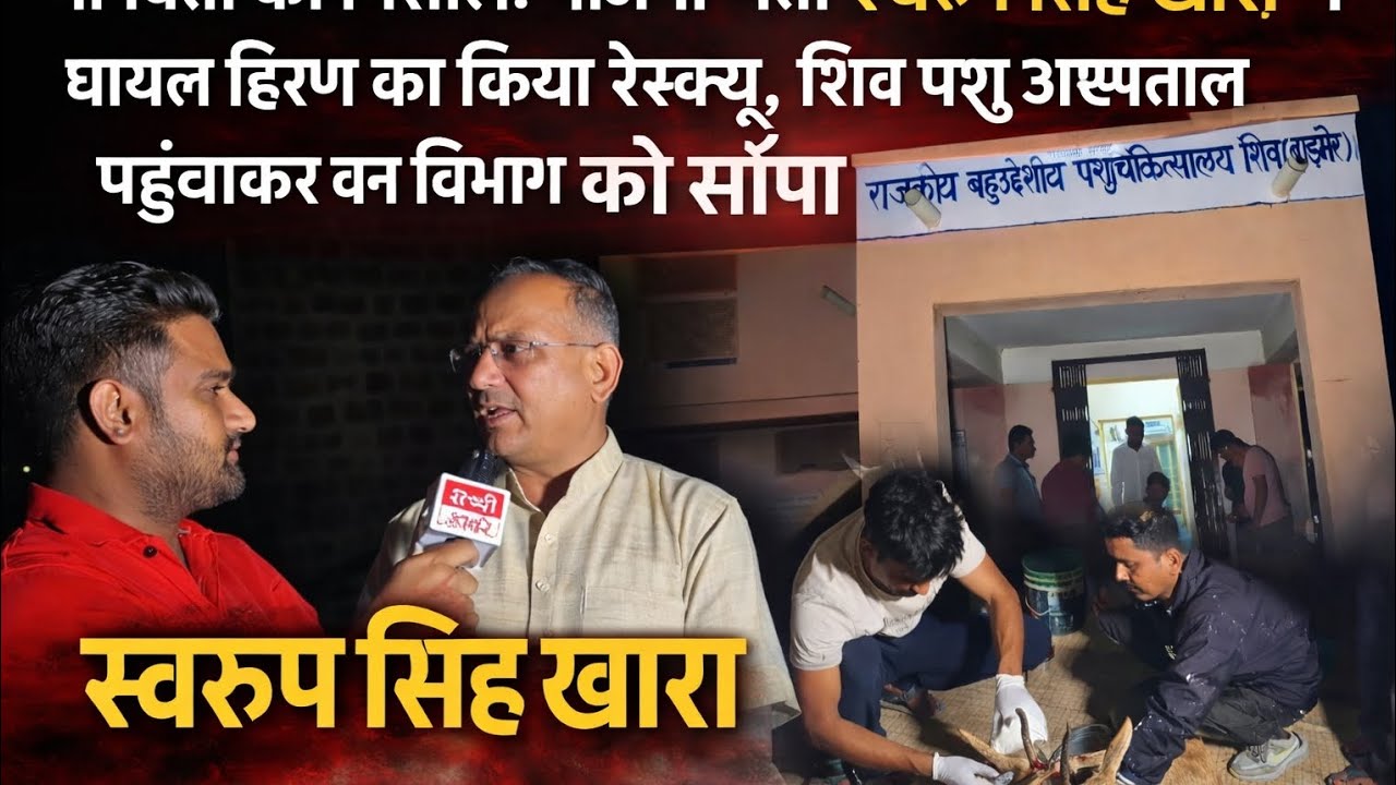 मानवता की मिसाल: भाजपा नेता स्वरूप सिंह खारा ने घायल हिरण का किया रेस्क्यू, शिव पशु अस्पताल 