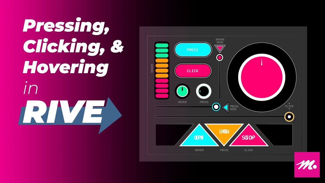 Rive.app Tutorial - Pressing, Clicking, Hovering