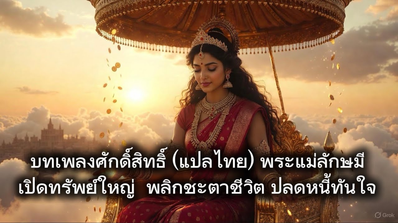 บทเพลงศักดิ์สิทธิ์ （แปลไทย）เปิดฟังก่อนนอนหรือเปิดถวายพระแม่ลักษมี เปิดโชคใหญ่ พลิกชะตา