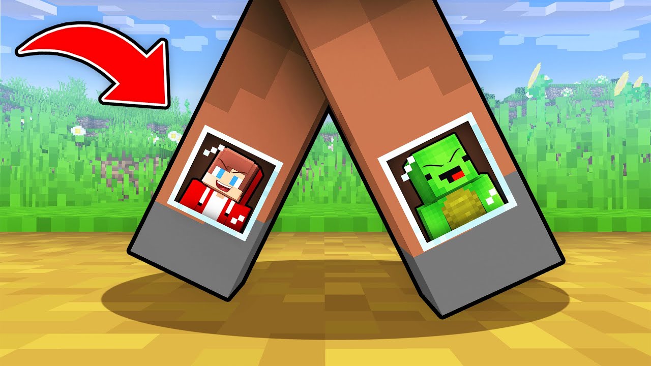 JJ and Mikey Built a House inside Villager’s Legs in Minecraft (Maizen)