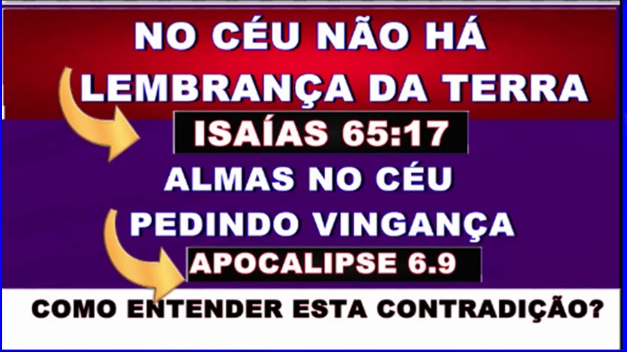 Se no céu não há lembranças quem são as almas debaixo do altar pedindo vingança em Apocalipse 6.9 ?