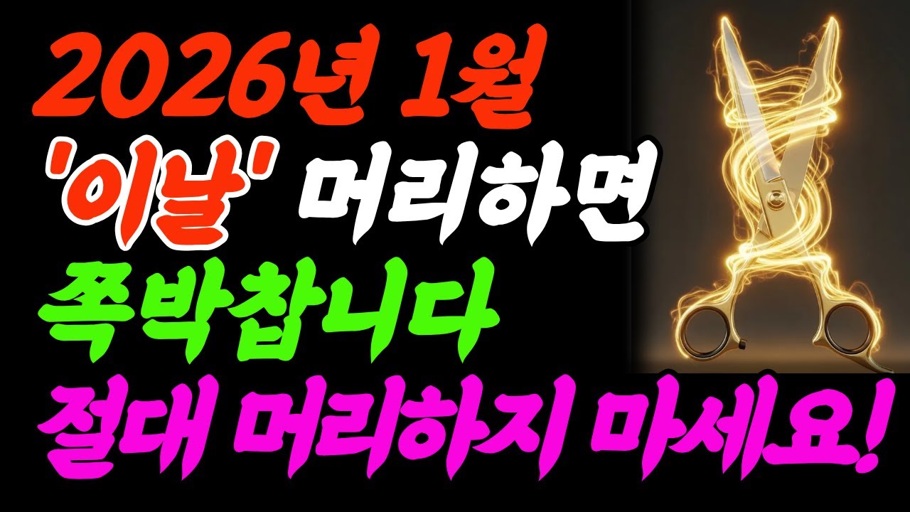 2026년 1월 ‘이날’ 머리 자르면 안 됩니다｜미용실 잘못 가면 금전운이 끊깁니다｜재물운·돈복 경고
