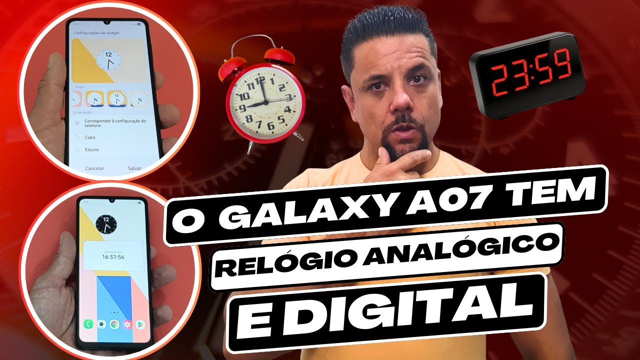 PERSONALIZAÇÃO! ✨ Como Colocar Relógio Analógico e Digital no Samsung Galaxy A07