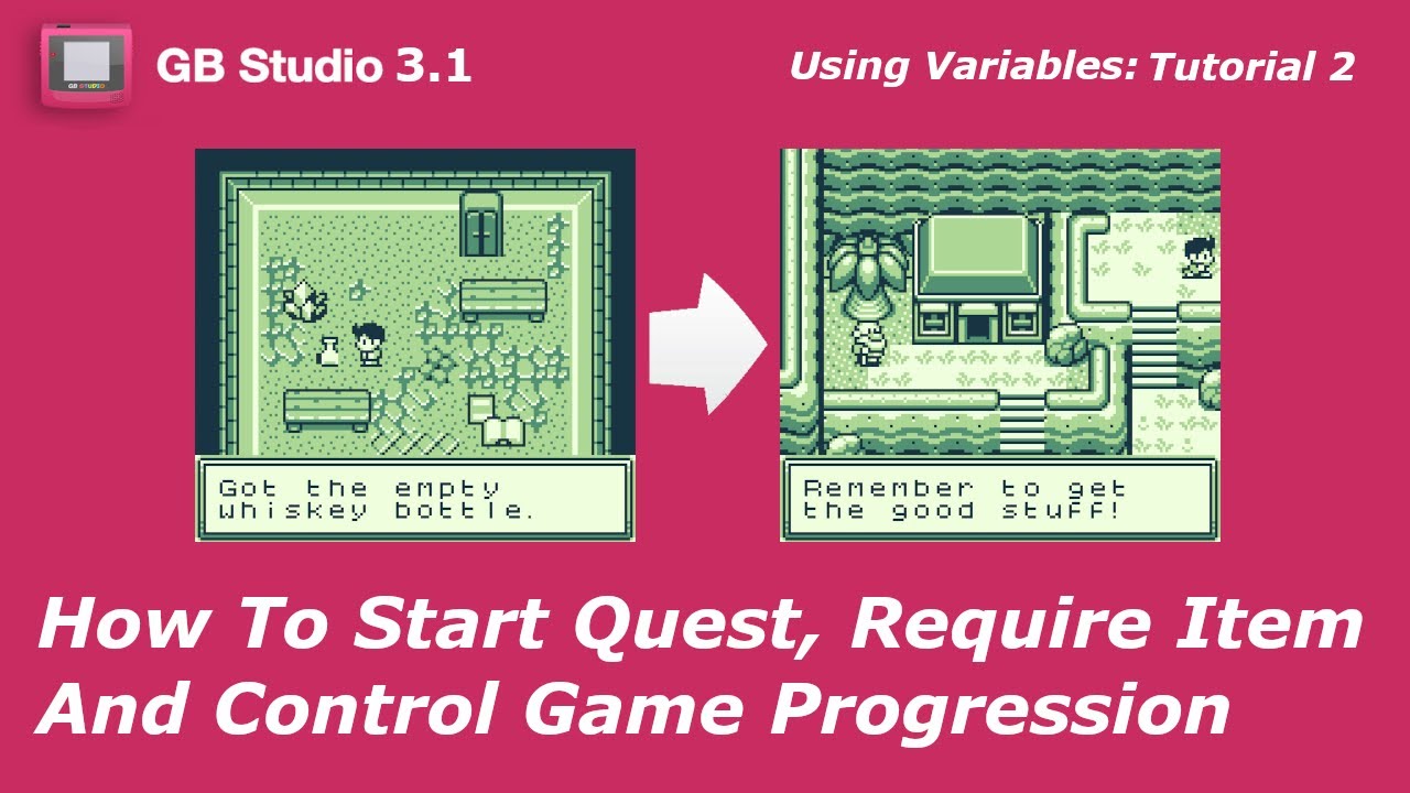 How To Start Quest, Require Item and Control Game Progression in GB Studio 3.1