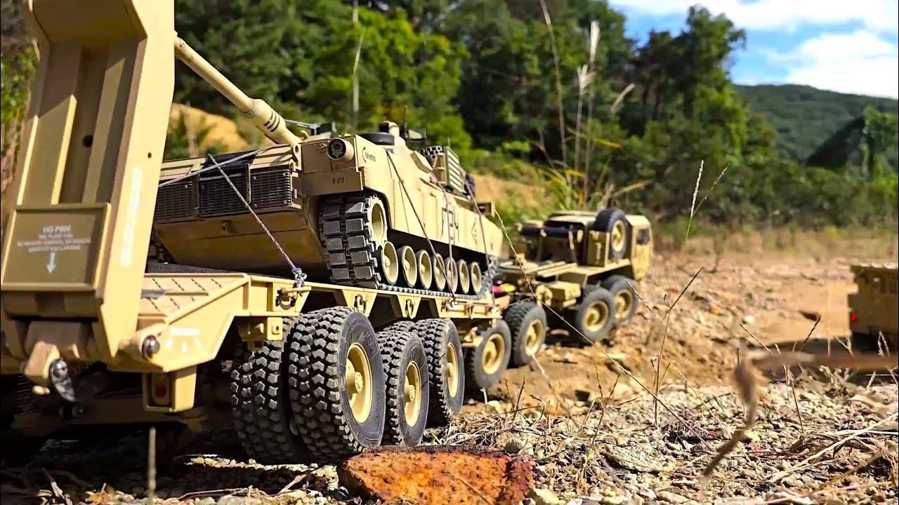 HG P602 & P801& P806 Trailer + Heng Long Abrams Tank #rc #offroad #asmr #automobile #8x8 #truck