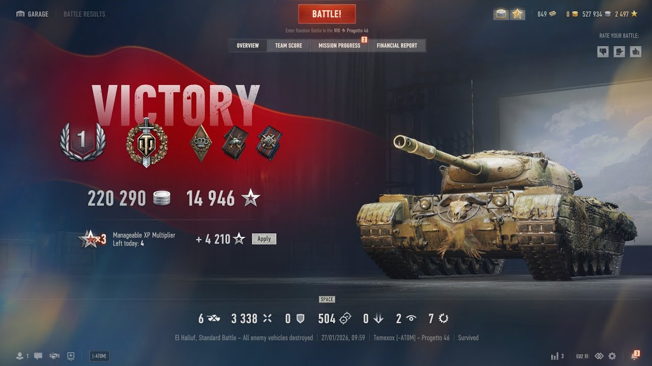 World Of Tanks | Progetto 46 | Top Gun | 3.8K | El Halluf