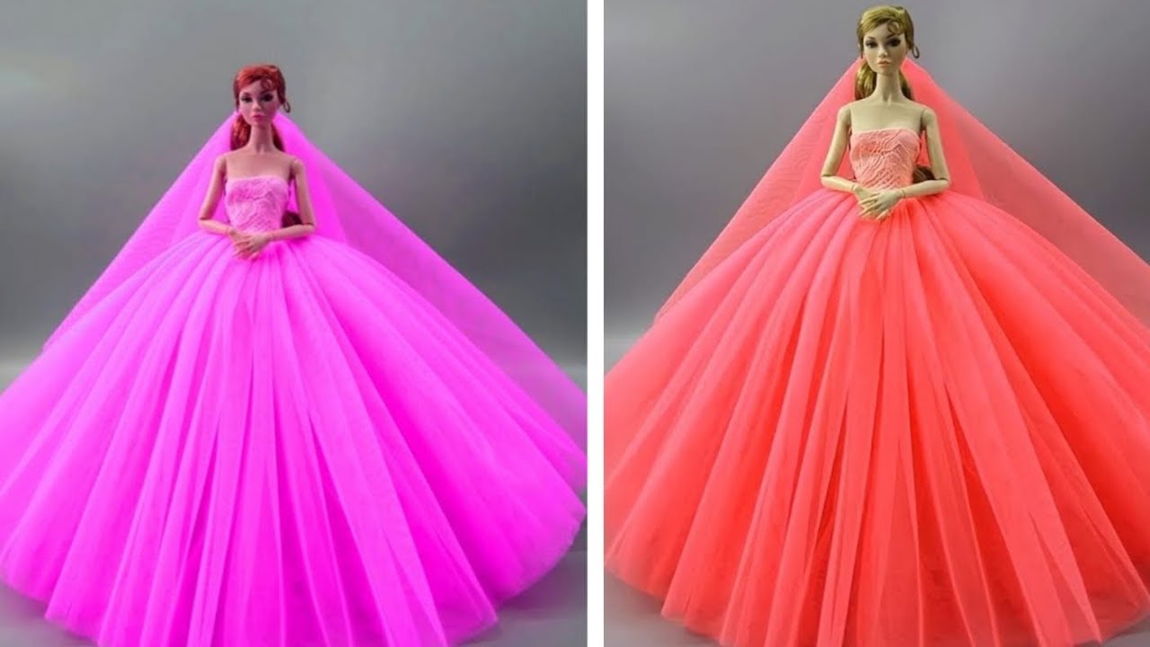 Disney Princess Doll Makeover ~ DIY Miniature Ideas for Barbie - Wig, Dress, Faceup, and More! DIY