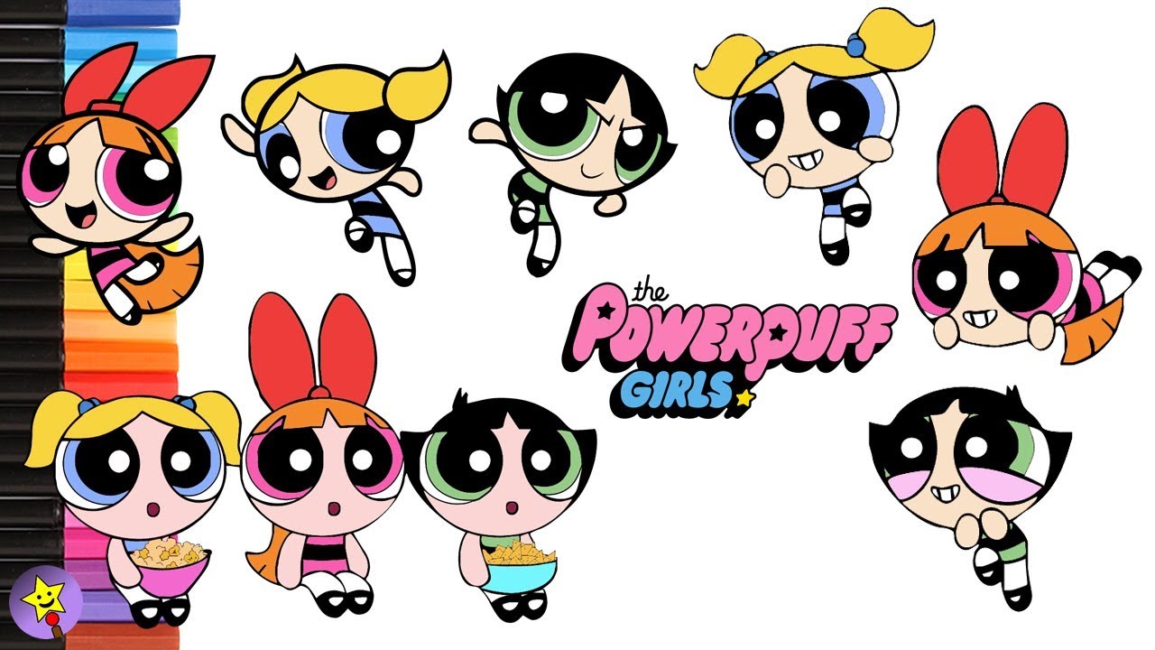 Powerpuff Girls Coloring Book Page Compilation 13 Bubbles Blossom Buttercup Coloring Page