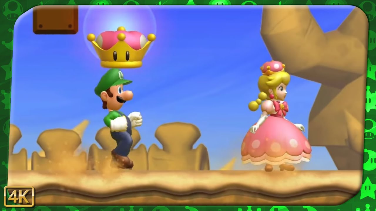 New Super Luigi U Deluxe ⁴ᴷ World 2 100% (All Star Coins) 2-Player Luigi & Toadette