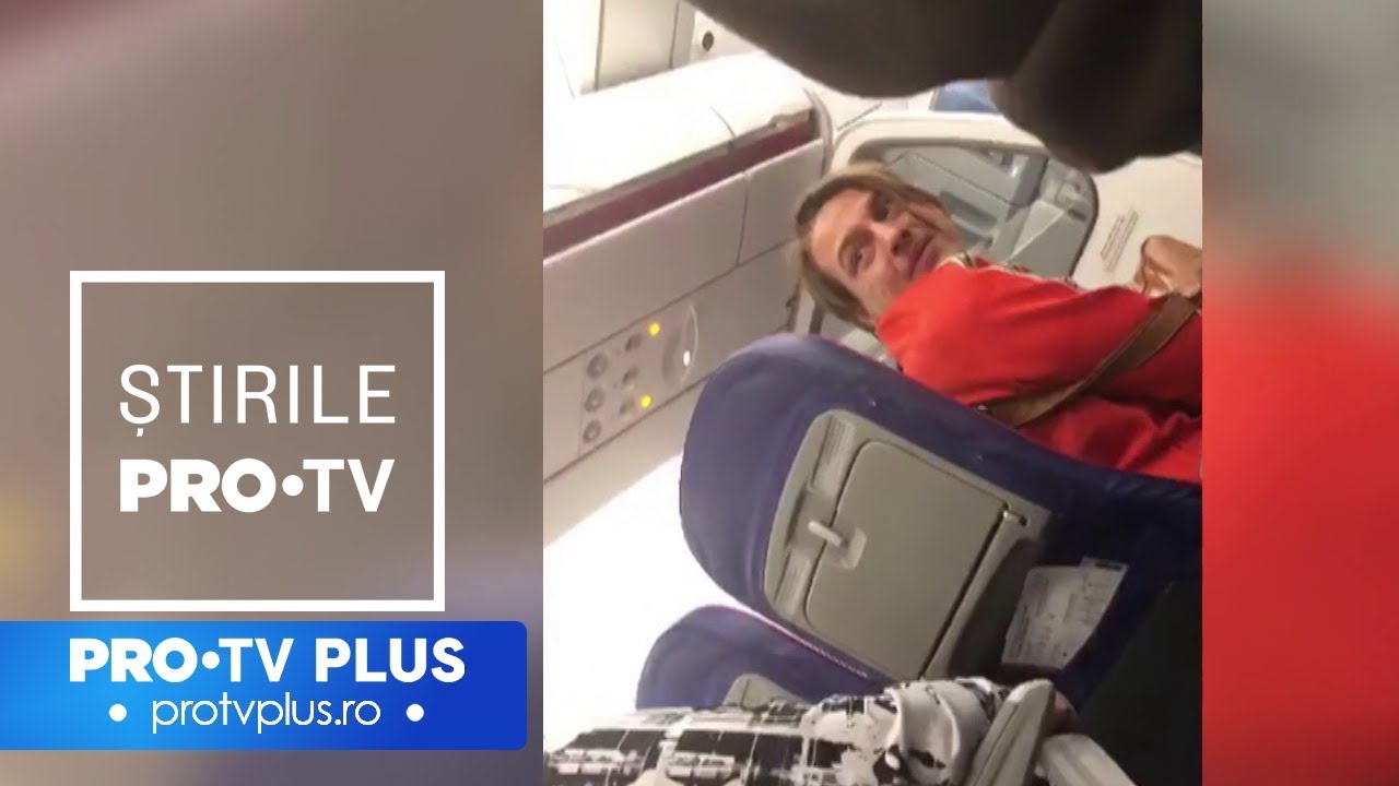 Imagini cu românul care a făcut scandal în avion. Pilotul, nevoit să aterizeze de urgență