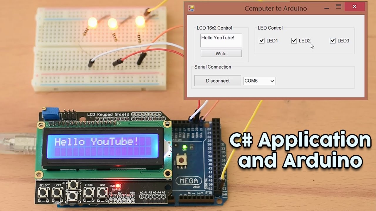 Arduino Tutorial: C# to Arduino Communication. Send data and commands from Computer to an Arduino.