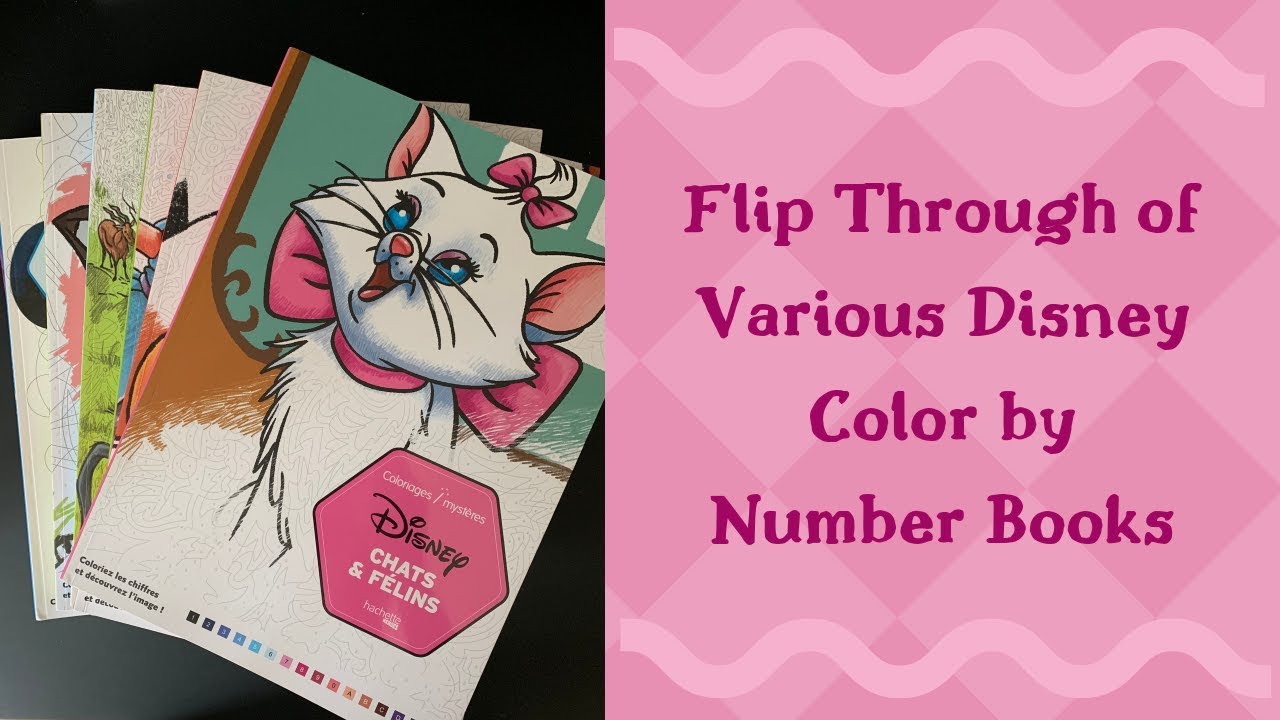 Flip Through of Various Disney Color by Number Books