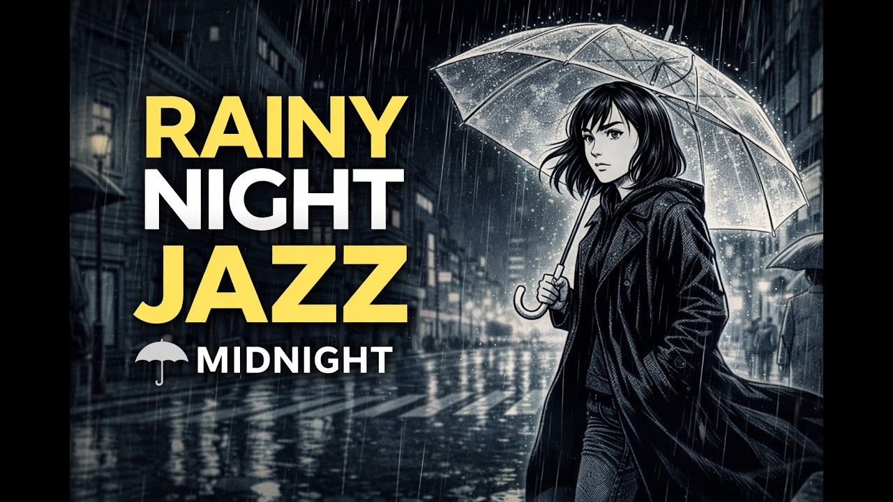 Rainy Night Jazz ☔ Midnight Jazz for Relaxing, Studying & Working