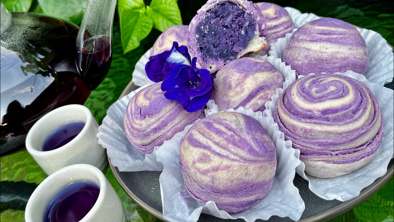 Thousand Layer Mooncakes - Made with Purple Sweet Potatoes