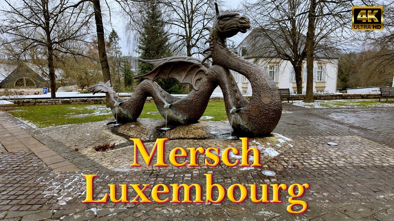 Mersch Luxembourg Walking with the first snow. Outdoor Travel