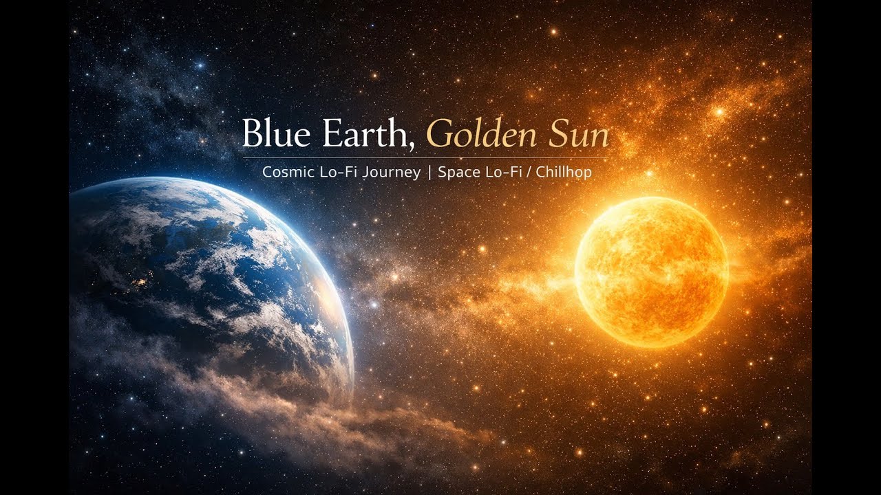 Blue Earth, Golden Sun – Cosmic Lo-Fi Journey  Space Lo-Fi  Chillhop #SpaceLoFi#CosmicLoFi