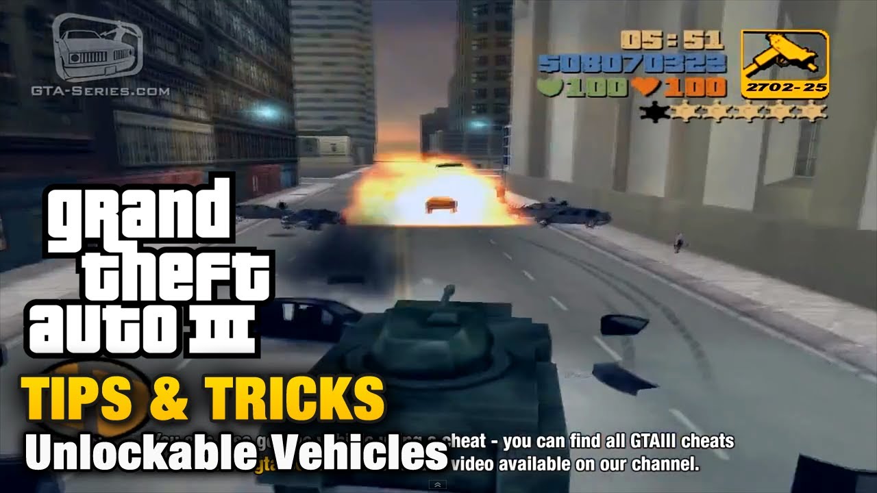 GTA 3 - Tips & Tricks - Unlockable Vehicles