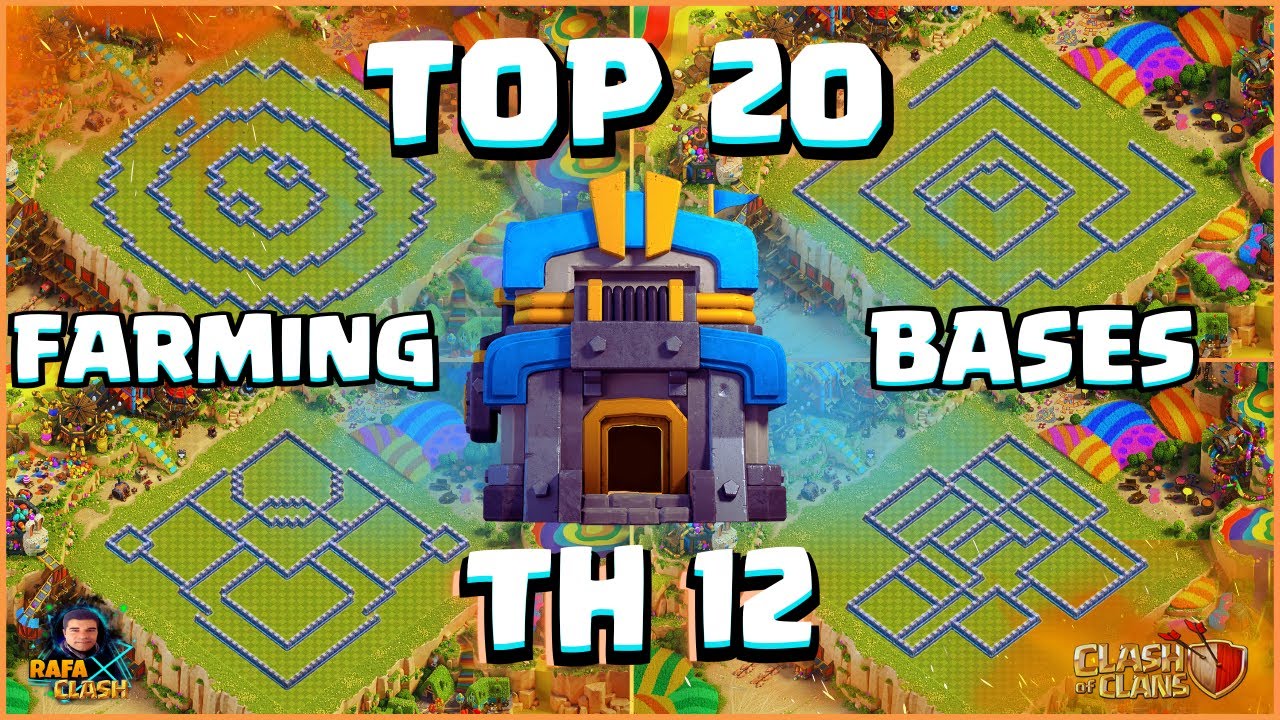 UKŁADY CV12 FARM TOP 20 2023 RATUSZ 12 TOP20 TH12 BAZA FARMERSKA Z LINKIEM CLASH OF CLANS