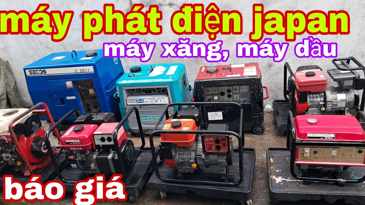 máy phát điện nhật bãi, máy dầu, máy xăng,mini cách âm