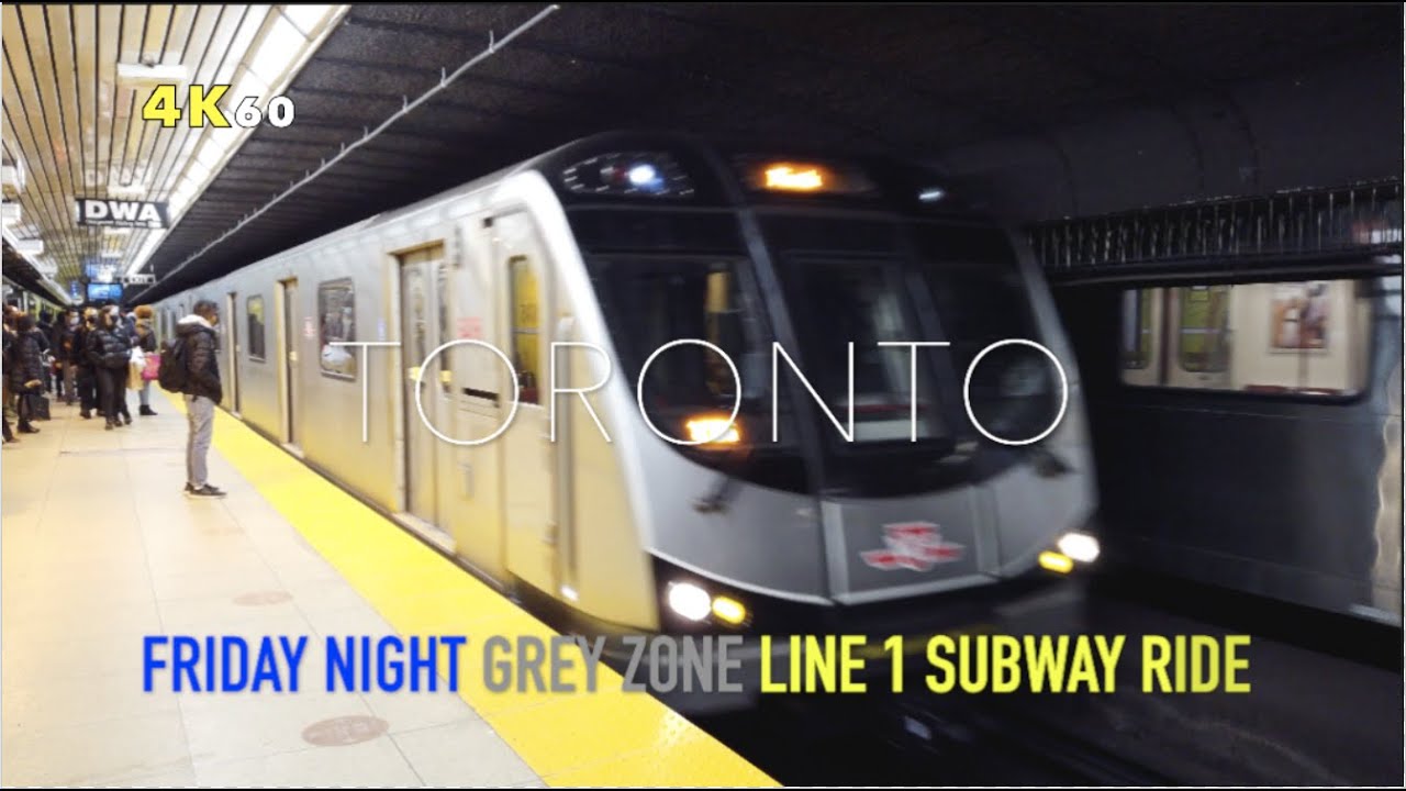 Toronto Friday Night Subway Ride - Heading To Eglinton Station From Dundas To Start A Livestream -4K